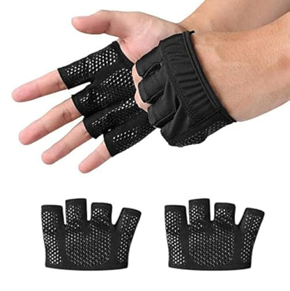 Fitness Exercise Gloves, Silicone Non-slip Four Finger Weightlifting Protection Gloves, Men Women Callus Guard Workout Grip Gloves, Protect for Power Cross Training Lifting Hanging Cycling Yoga - size: Small