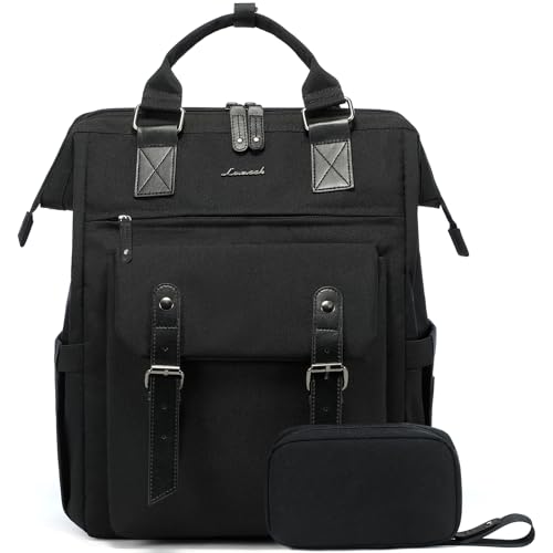 LOVEVOOK Laptop Backpack for Women Work Travel Commuter Backpack Business Computer Bag Doctor Nurse Bags College Backpack Purse, 17 Inch, Black-black - color: 1 Black-black, size: 17.3 Inch