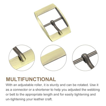 uxcell Metal Roller Buckle, Single Prong Belt Buckle Square Center Bar Buckles for Leather - color: Bronze, size: 1.26 Inch