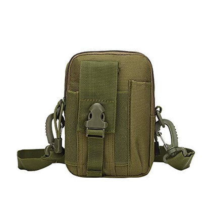 Belt Pouch, Tactical Molle Phone Pouch EDC Utility Pouches Waist Bag, Small Cell Phone Holster Gear Tool Gadget Pocket for Men - color: Shoulder Strap-Green