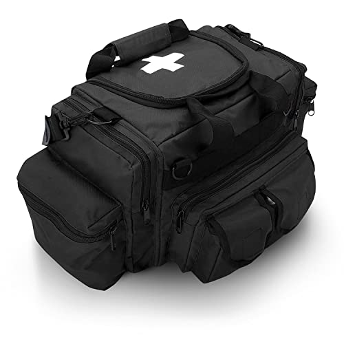 ASA TECHMED First Aid Responder EMS Emergency Medical Trauma Bag Deluxe, Black - color: Black
