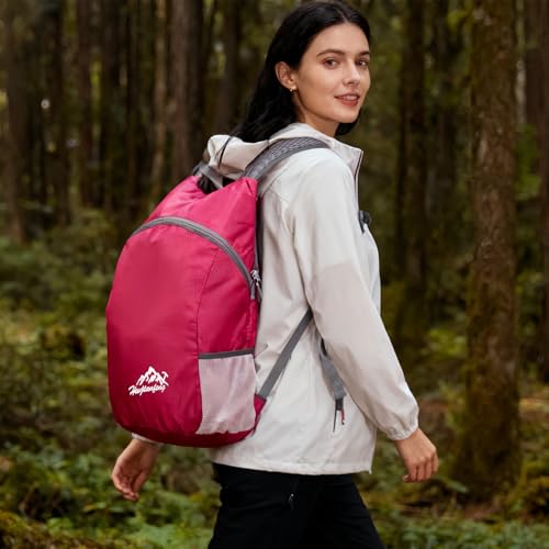 Ultra Lightweight Travel Foldable Backpack,Water Resistant Reusable Hiking Daypack for Camping Outdoor for Women&Men - color: Pink