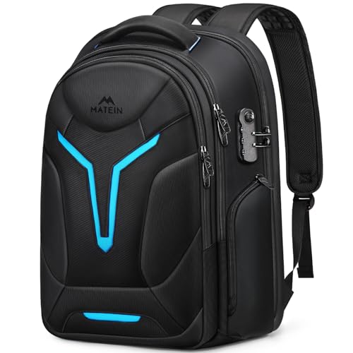 MATEIN 18 inch Gaming Backpack with Thick Padded Laptop Compartment, Anti Theft Extra Large Laptop Backpack with Rain Cover, Waterproof Travel Bag with Tech Organizer for Gaming Accessories