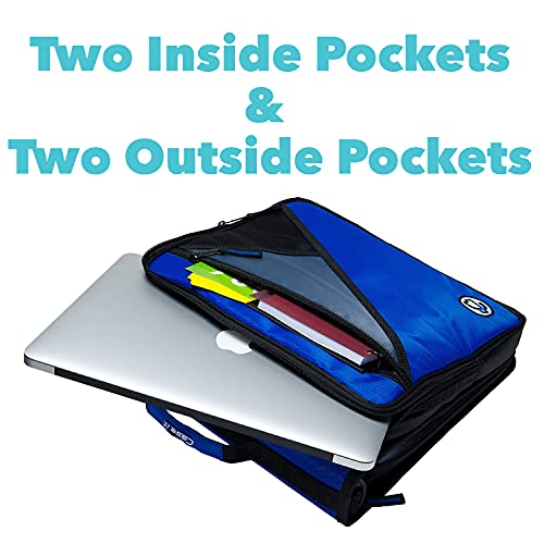 Case-it School Zipper Binder | 2-Inch O-Rings | 350-Sheet | LT-007 Blue - color: Blue, size: 1 Pack