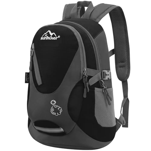 sunhiker Small Hiking Backpack Women Men 20L Lightweight Travel Backpack Daypack Casual Backpack For Cycling Outdoor Camping - color: Black