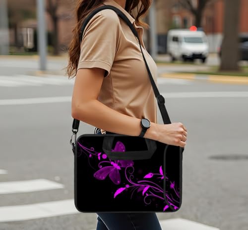 RICHEN 17 inch Laptop Shoulder Bag Carrying Case PC Cover Pouch with Handle Fits 15.6/16/17/17.3/17.4 inch Notebook (16-17.3 inch, Nice Butterfly) - color: Nice Butterfly