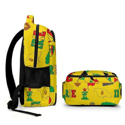 Sturdy Laptop Backpack Rasta Lion Jamaican Reggae Flag Map Magnetic Tape, Anti Theft Water Resistant Travel Business Bag with Water Bottle Pockets Gifts for Men Women - color: Pattern (267)