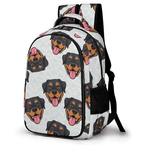 Nurse Teacher Travel Backpack Rottweilers And Thistles Purse, Cute Laptop Backpack with Tumbler Holder for Women College Work Casual Daypack - color: Pattern (318)