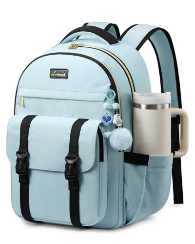 LOVEVOOK School Backpack for Teen Girls,Student Backpack Fits 15.6 Inch Laptop with Large Tumbler Pocket,Cute Kid Bookbag for 8-14 Teenage Back to School Gifts Daypack for Girl,Blue - color: Blue, size: 15.6 Inch