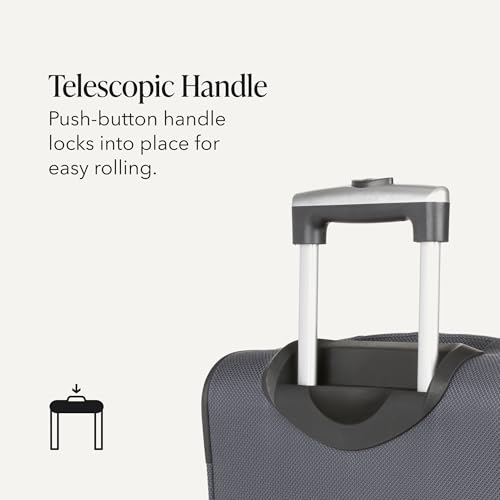 SWISSGEAR Sion Softside Expandable Spinner Luggage Durable Lightweight Travel Suitcase, Dark Grey, 2-Piece Set (Carry-On/Medium) - color: Dark Grey, size: 2-Piece Set (Carry-On/Medium)