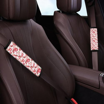 Dreaweet Strawberry Print Seat Belt Cover Pad Cute Seatbelt Covers for Women Girly,Soft Seatbelt Cushion Seat Belt Covers for Adults Kids - color: Strawberry