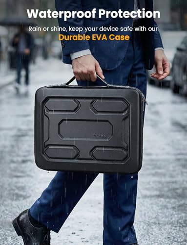 DOMISO Laptop Hard Case 17-17.3 inch Waterproof Shockproof Hard Shell Laptop Sleeve with Handle & Storage Pocket, Compatible with MacBook, HP, Dell, Black - color: Black, size: 17.3 inch