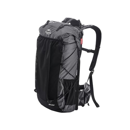 Naturehike 65L Rock Upgraded Internal Frame Hiking Backpack for Outdoor Camping Travel Backpacking with Rain Cover Ultralight Backpack for Adults - color: 65l Upgraded/Black