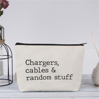 Plugs Cables & Chargers - Makeup Bag for Women Travel - Zipper Cosmetic Storage Bag with Vibrant Designs, Soft Fabric & Multi-Use Functionality (Gift for Birthdays, Graduation, Christmas) (Style B) - style: Style B