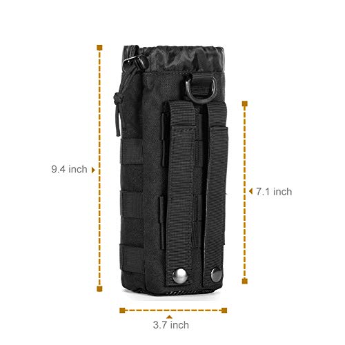 Upgraded Sports Water Bottles Pouch Bag, Tactical Drawstring Molle Water Bottle Holder Tactical Pouches, Travel Mesh Water Bottle Bag Tactical Hydration Carrier - color: 2 Molle Pouch