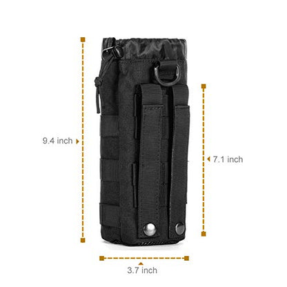 Upgraded Sports Water Bottles Pouch Bag, Tactical Drawstring Molle Water Bottle Holder Tactical Pouches, Travel Mesh Water Bottle Bag Tactical Hydration Carrier - color: 2 Molle Pouch