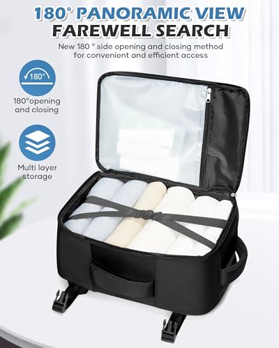 VGCUB Vacuum Backpack Travel with Pump, 40L Carry On Travel Backpack Flight Approved TSA, Vacuum Seal Compression Bags for Clothing, Waterproof Personal Item Bag for Women Men Black - color: A-black With Vacuum Bag