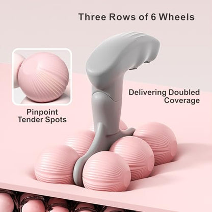 6 Wheels Manual Massage Roller, Myofascial Release Roller Stick Relieve Soreness, Tissue Lymphatic Drainage Massage Tools for Full Body Muscle, 1 Piece