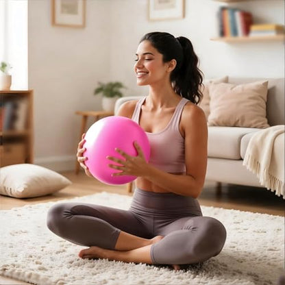 Small Exercise Ball 9 inch Pilates Ball Mini Yoga Ball Anti Burst Balance Physical Therapy Balls - color: Pink