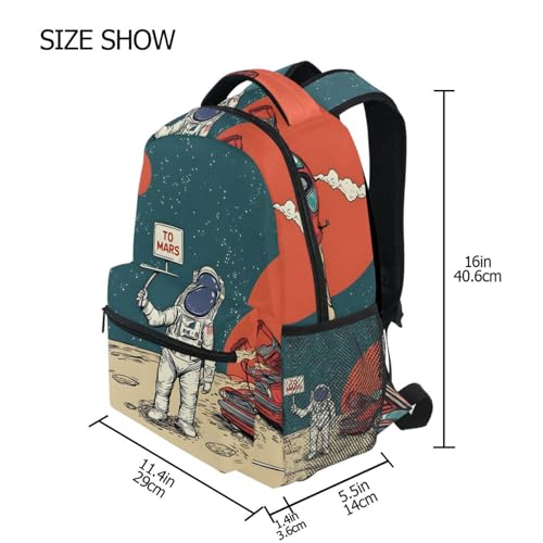 ALAZA Pop Art Retro Astronaut Space Cartoon Large Backpack Personalized Laptop iPad Tablet Travel School Bag with Multiple Pockets for Men Women College - color: Astronaut