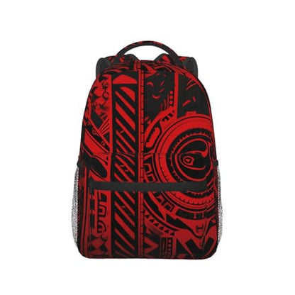 Black and red tribal pattern Travel Backpack for Men & Women 15.6 inch Laptop Backpack Waterproof Work Back Pack - color: Black and Red Tribal Pattern