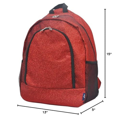 NGIL Canvas School Backpack (Glitter-Red) - color: Glitter-red