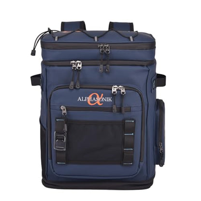 Alphasonik Cooler Backpack 40 Cans Insulated Backpack Cooler for Men & Women, 2 Leak Proof Compartments Coolers Bag for Beach Travel Picnic Hiking BBQ Fishing Outdoor Camping - color: Navy
