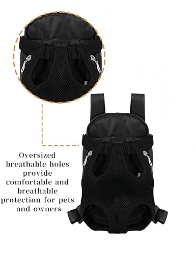 Dog Backpack Carrier/Cat Carrier,Adjustable, Hands-Free, Suitable for Hiking, Traveling, Camping, and Daily Walks,15.4-20.9 lbs (X-Large,Black)