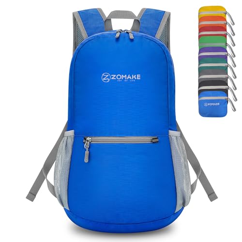 ZOMAKE Ultra Lightweight Hiking Backpack 20L, Packable Small Backpacks Water Resistant Daypack for Women Men(Dark Blue) - color: Dark Blue-a