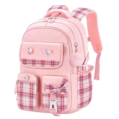 Girls Backpack Kids Backpack for Girls School Kawaii Bookbag Book Bag for Elementary Primary School - color: Pink-gz