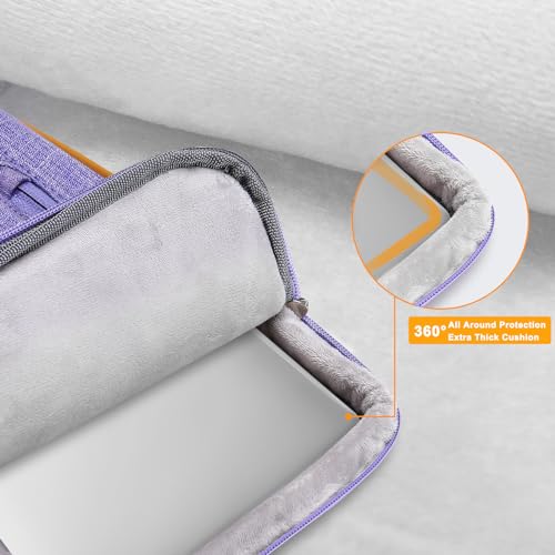 MOSISO 360 Protective Laptop Shoulder Bag,13-13.3 inch Computer Bag Compatible with MacBook Pro 14, HP, Dell, Lenovo, Asus Notebook,Side Open Messenger Bag with 4 Zipper Pockets&Handle, Purple - color: Purple, size: 13.3 inch