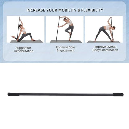 PerGar Yoga Stick, Adjustable Mobility Stick, Yoga Stretching with Foam Handles for Exercise, Balance