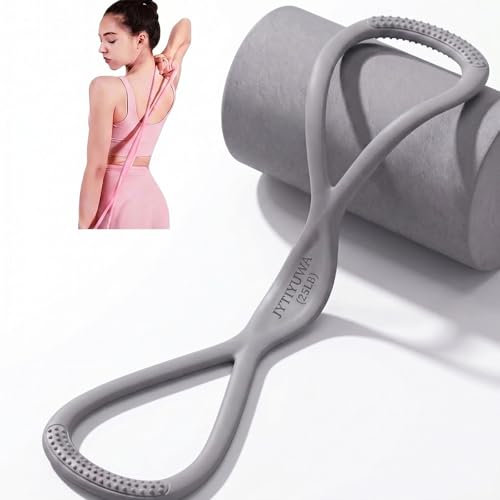 Resistance Bands with Handles,Figure 8 Resistance Band Elastic Fitness Bands Exercise Band for Home Yoga Gym Workout - color: Grey25LB-Enhanced Version