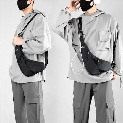 Small Sling Shoulder Crossbody Bag Men Women, Lightweight Anti-theft One Strap Casual Chest Bag Slim Backpack for Outdoor Walking Trip Hiking Biking Black - color: Black