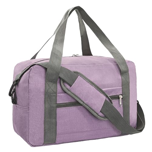 Foldable Carry on Luggage Bag 22x14x9 Personal Item Bag for Airplanes Travel Duffel Bag for Women and Men (40L, Purple) - color: Purple, size: 40L