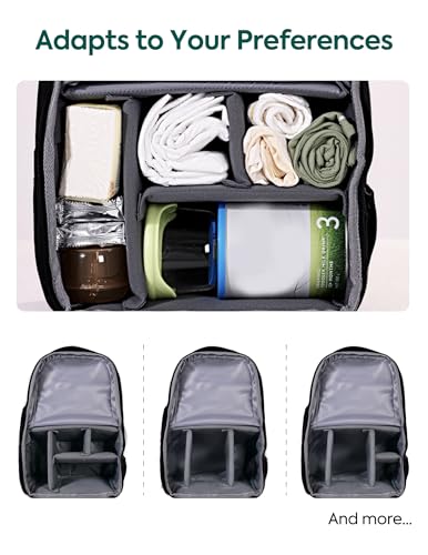 Babelio Grid Wizard Diaper Bag Backpack - Multi Function Waterproof Diaper Bag, Travel Essentials Baby Bag with Insulated Bottle Holders, Baby Shower Gifts, Black - color: Black, size: Regular - 20L