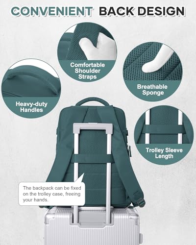 VECAVE Travel Backpack,Carry On Backpack for Women,Airline Flight Approved Waterproof 14 Inch Laptop Backpack with Shoe Compartment Casual Daypack Backpacks PeacockBlue - color: E-peacockblue, size: Small