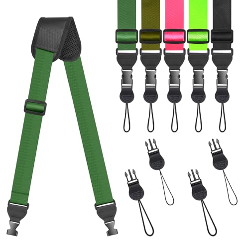 FIEIL Universal Shoulder Strap, Sandwich Mesh Padded Neck Lanyard, Replacement Comfortable Bag Strap for Camera, Cellphone Tablet,iPad, Laptop, Luggage Bag, Binocular(Dark green) - color: Dark Green