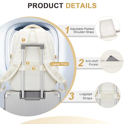 Cute Backpack for College Students Waterproof School Bag High School Backpacks for Teens Girls Boys Laptop Bookbag Casual Daypacks Backpacks for Women Men（Beige） - color: B2-beige