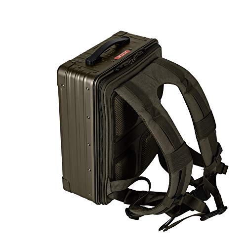 All Aluminum Lightweight 16" Hybrid Backpack for Men & Women, Fits 13" Laptop, Premium Hard Shell Backpack for Business Travel with RFID blocker for Tech, Executive, Gamers, Photographer (Bronze) - color: Bronze