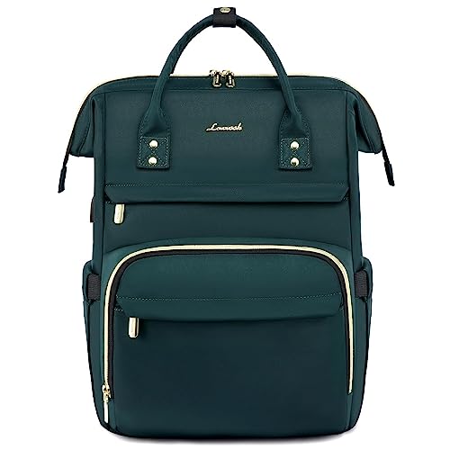 LOVEVOOK 17 inch Laptop Backpack Women, Large Travel Computer Back Pack with USB Charging Port, Anti Theft Backpack for Women Teacher Nurse Work, College Business, Dark Green - color: Dark Green, size: 17 inch