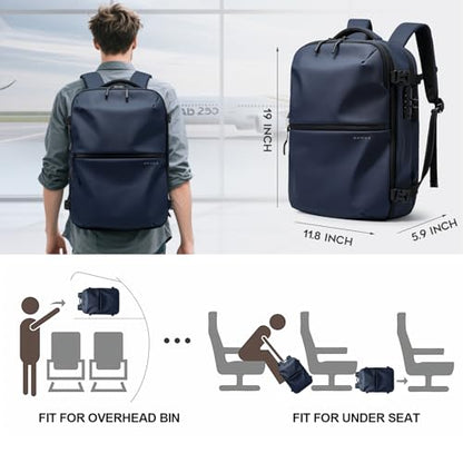 BANGE Travel Backpack with TSA lock version can hold 15.6 inch Laptop suitable Daily Commute and Overnight Flight Approved Anti-theft Bag - color: Blue