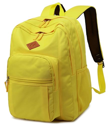 abshoo Classical Basic Womens Travel Backpack For College Men Water Resistant Bookbag (Yellow) - color: Yellow, size: 16.5 Inc