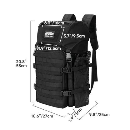 EXCELLENT ELITE SPANKER 40L Camping Hiking Backpack for Men and Women Tactical Military Backpack Large Rucksack Assault Pack Bag for Outdoor Camping, Hiking,Travel Backpacking(Black) - color: Black