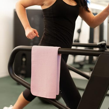 S&T INC. Microfiber Gym Towels, Yoga Towel for Home and Gym Bag, 16 Inch x 27 Inch, 3 Pack - color: Honeycomb Pink