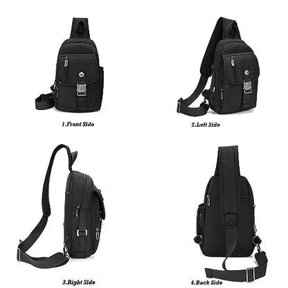 NICGID Sling Bag Chest Shoulder Backpack Crossbody Bags for Tablet Laptop Outdoor Hiking Men Women - color: Army Green-016