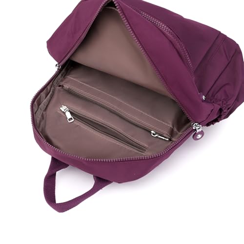 Tanweibago Mini Nylon Women Backpacks,11L Small Ladies backpacks Casual Lightweight Women Shopping Travel Daypack (Purple) - color: Purple