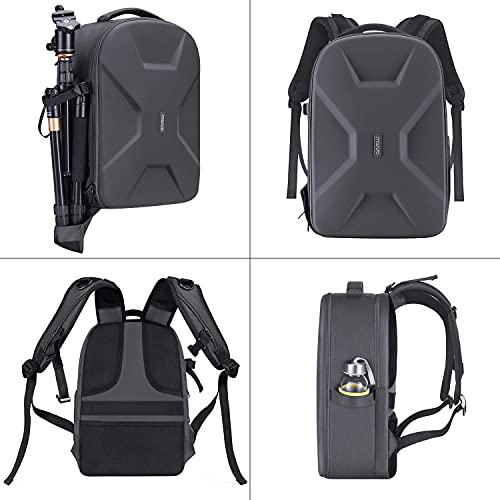 MOSISO Camera Backpack, DSLR/SLR/Mirrorless Photography Camera Bag 15-16 inch Waterproof Hardshell Case with Tripod Holder&Laptop Compartment Compatible with Canon/Nikon/Sony, Gray - color: Gray