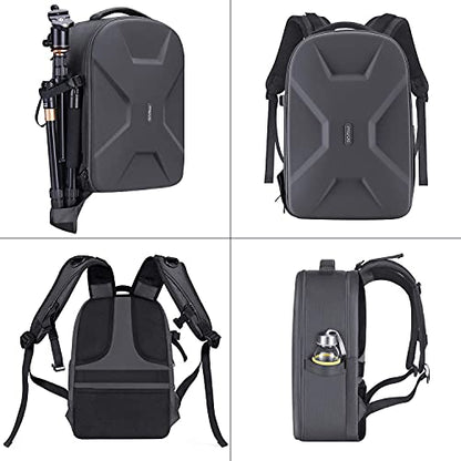 MOSISO Camera Backpack, DSLR/SLR/Mirrorless Photography Camera Bag 15-16 inch Waterproof Hardshell Case with Tripod Holder&Laptop Compartment Compatible with Canon/Nikon/Sony, Gray - color: Gray
