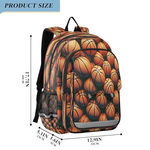 ALAZA Lovely Basketball Ball Backpack College Middle High School Bag Laptop Bag Casual Dayback Travel Business 17 inch